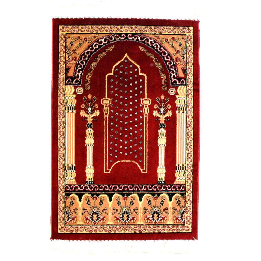 Maroon Carpet Prayer Rug / Jainamaz 2022 D02 Butt Silk Mills